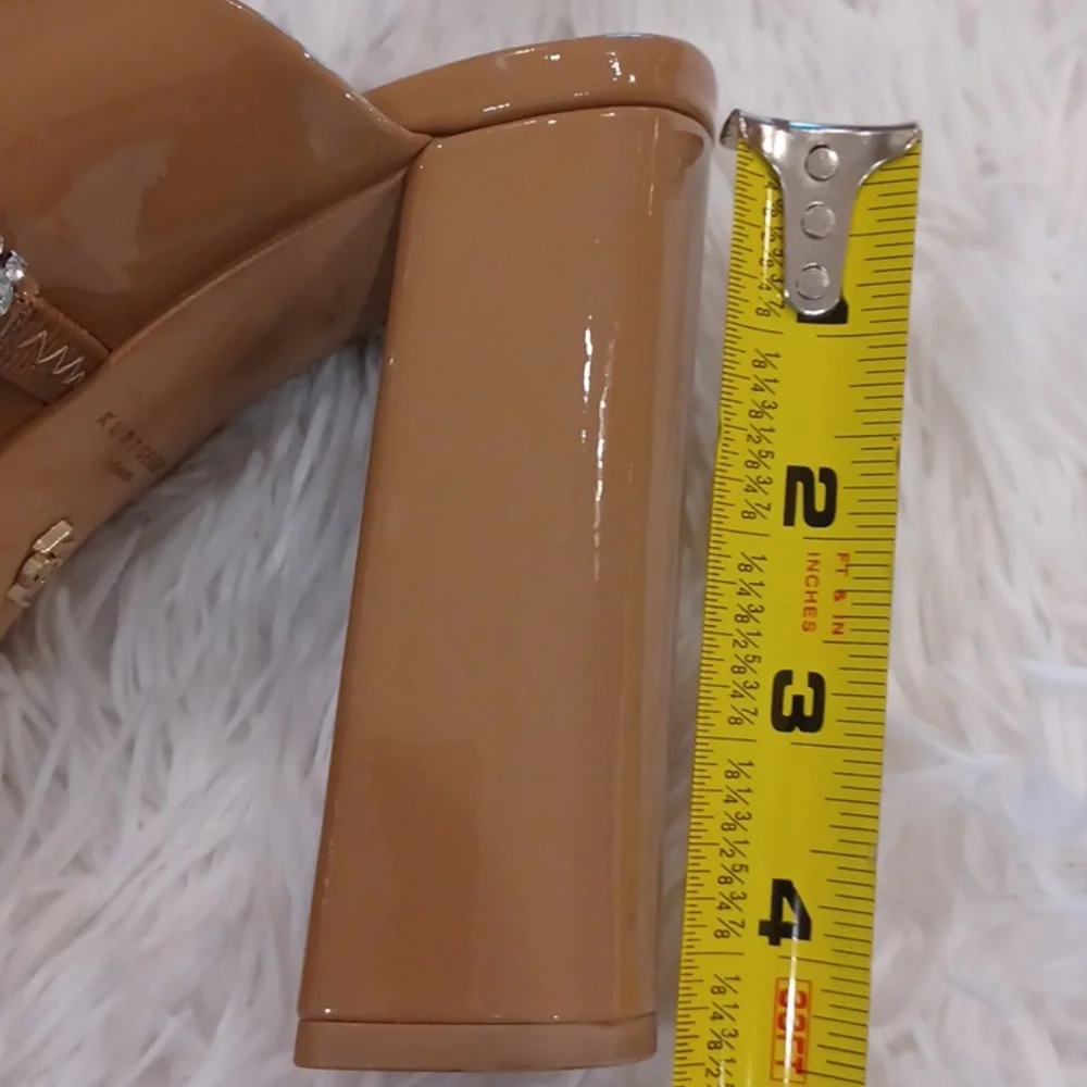 Kurt Geiger London Duke Platform Rhinestone Jeweled Peep Toe Sandals NEW - Picture 10 of 12